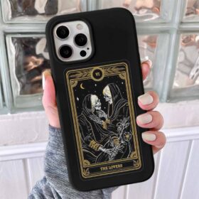 Lovers Skeleton Tarrot Card Tasarımlı Silikon Telefon Kılıfı