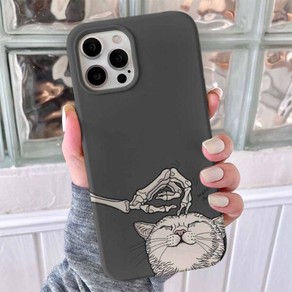 Kedi Seven İskelet Tasarımlı Silikon Telefon Kılıfı