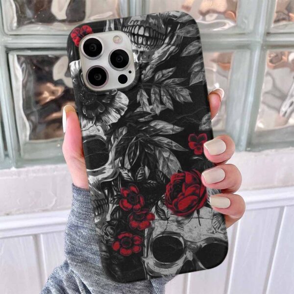 Flower Skeleton Tasarımlı Silikon Telefon Kılıfı