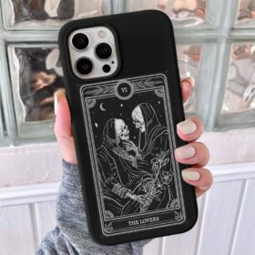 The Lovers Skeleton Tarrot Card Tasarımlı Silikon Telefon Kılıfı