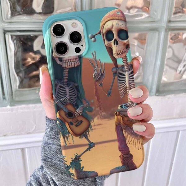 Hippi Skeleton Tasarımlı Silikon Telefon Kılıfı