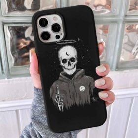 Skeleton Orta Parmak Tasarımlı Silikon Telefon Kılıfı