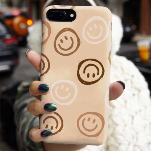 Kahve Rengi Smile Kolaj Tasarımlı Silikon Telefon Kılıfı