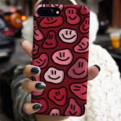Bordo Smile Kolaj Tasarımlı Silikon Telefon Kılıfı