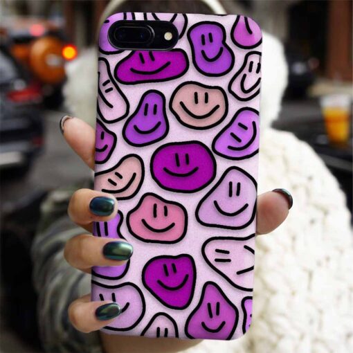 Mor Tonları Smile Kolaj Tasarımlı Silikon Telefon Kılıfı