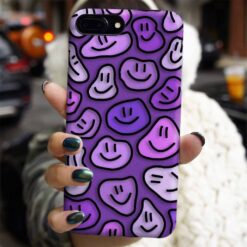 Mor Geçişli Smile Kolaj Tasarımlı Silikon Telefon Kılıfı