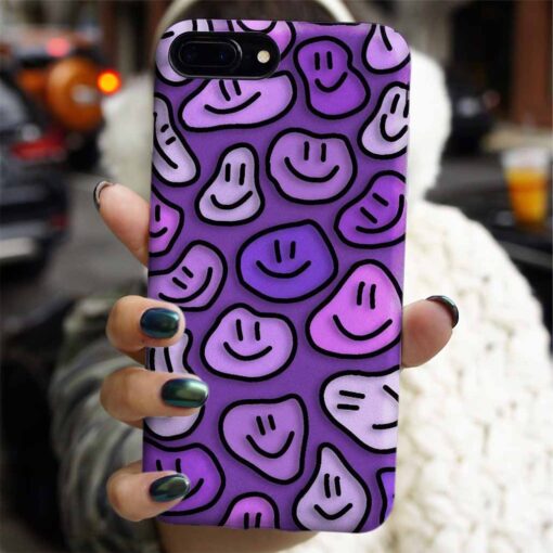 Mor Geçişli Smile Kolaj Tasarımlı Silikon Telefon Kılıfı