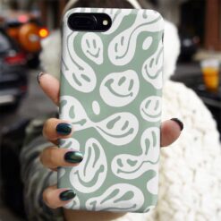 Yeşil Smile Retro Tasarımlı Silikon Telefon Kılıfı