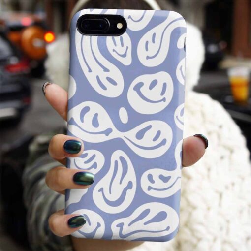 Mavi Smile Retro Tasarımlı Silikon Telefon Kılıfı