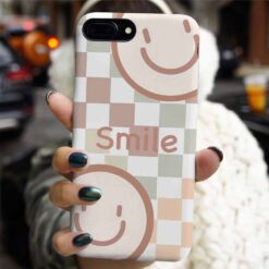 Renkli Damalı Smile Tasarımlı Silikon Telefon Kılıfı
