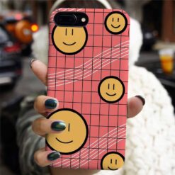 Çizğili Smile Tasarımlı Silikon Telefon Kılıfı