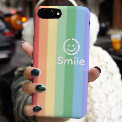 Gökkuşağı Smile Tasarımlı Silikon Telefon Kılıfı