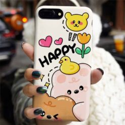 Happy Smile Animals Tasarımlı Silikon Telefon Kılıfı