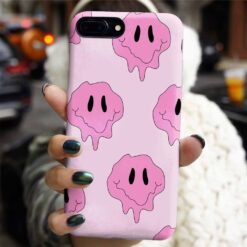 Pembe Akışkan Smile Tasarımlı Silikon Telefon Kılıfı