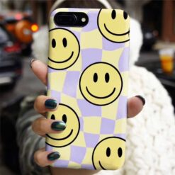 Lila Dama Smile Tasarımlı Silikon Telefon Kılıfı