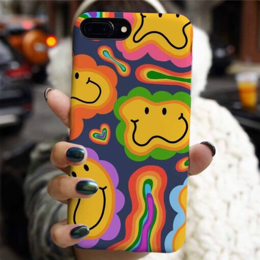 Gökuşağı Smile Tasarımlı Silikon Telefon Kılıfı