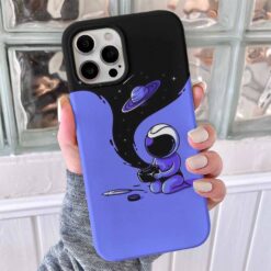 Mürekkepteki Uzay Tasarımlı Silikon Telefon Kılıfı