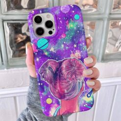 Galaxye Bakan Kız Tasarımlı Silikon Telefon Kılıfı
