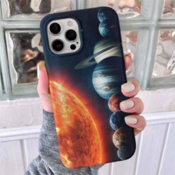 Güneş Sistemi Gezegenler Tasarımlı Silikon Telefon Kılıfı