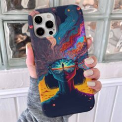 Saçlardaki Galaxy Tasarımlı Silikon Telefon Kılıfı