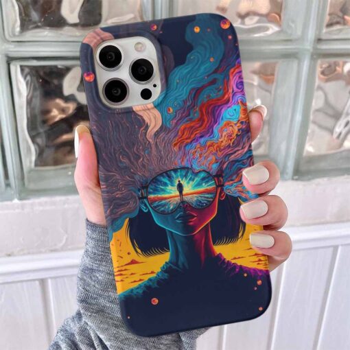 Saçlardaki Galaxy Tasarımlı Silikon Telefon Kılıfı