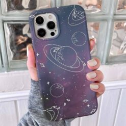 Gezegen Çizimi Tasarımlı Silikon Telefon Kılıfı