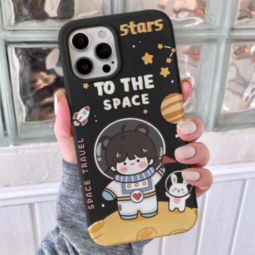 Space Travel Tasarımlı Silikon Telefon Kılıfı