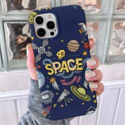 Space Vektorel Tasarımlı Silikon Telefon Kılıfı