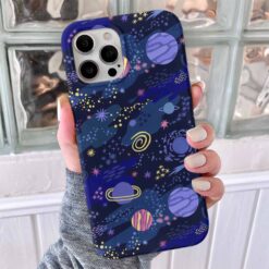 Mor Gezegenler Tasarımlı Silikon Telefon Kılıfı