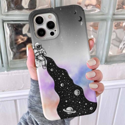 Uzay Örğüsü Tasarımlı Silikon Telefon Kılıfı