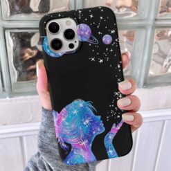 Galaxy Üflemesi Tasarımlı Silikon Telefon Kılıfı