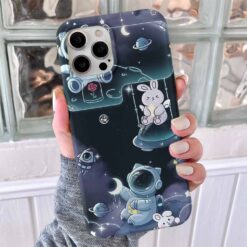 Sevimli Uzay Yolcuları Tasarımlı Silikon Telefon Kılıfı