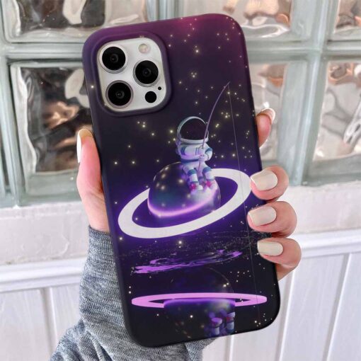Neon Halkalı Gezegen Tasarımlı Silikon Telefon Kılıfı