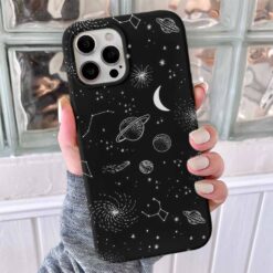 Uzay Çizimi Tasarımlı Silikon Telefon Kılıfı
