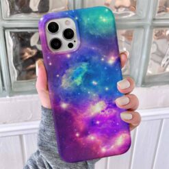 Işıltılı Galaxy Tasarımlı Silikon Telefon Kılıfı