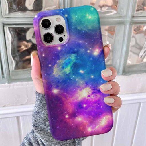 Işıltılı Galaxy Tasarımlı Silikon Telefon Kılıfı