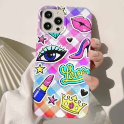 Love Crown Sticker Tasarımlı Silikon Telefon KılıfIı