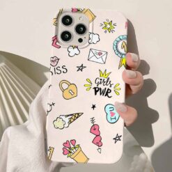 Girls Pwr Sticker Tasarımlı Silikon Telefon KılıfIı