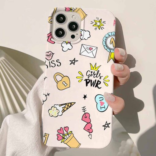 Girls Pwr Sticker Tasarımlı Silikon Telefon KılıfIı
