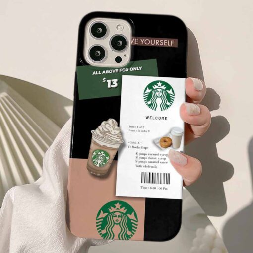 Starbucks Sticker Tasarımlı Silikon Telefon Kılıfı