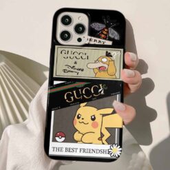 Gucci Pokemon Sticker Tasarımlı Silikon Telefon Kılıfı