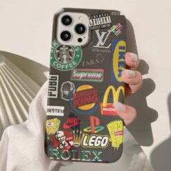 Fastfood Sticker Tasarımlı Silikon Telefon Kılıfı