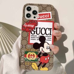 Gucci Mickey Sticker Tasarımlı Silikon Telefon Kılıfı