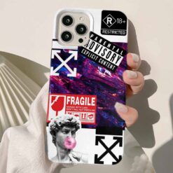 Off White Sticker Tasarımlı Silikon Telefon Kılıfı