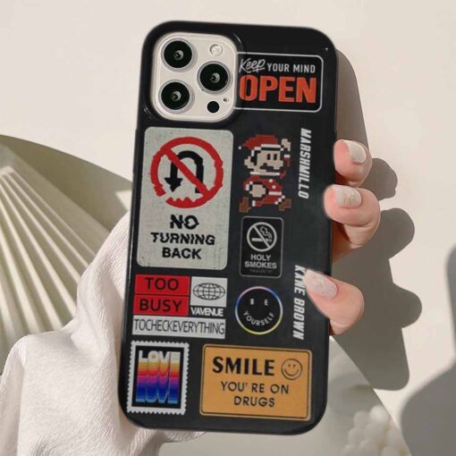 Mario Sticker Tasarımlı Silikon Telefon Kılıfı