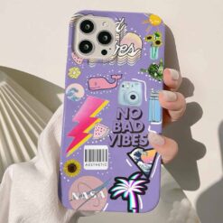 No Bad Vibes Tasarımlı Silikon Telefon Kılıfı