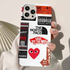 North Face Sticker Tasarımlı Silikon Telefon Kılıfı
