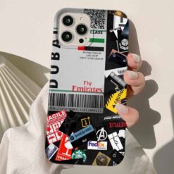 Dubai Ticket Sticker Tasarımlı Silikon Telefon Kılıfı
