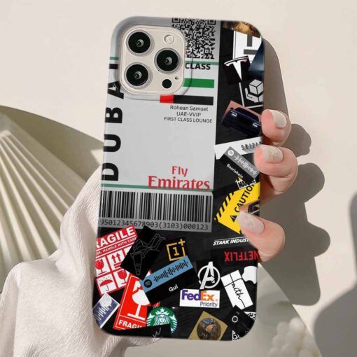 Dubai Ticket Sticker Tasarımlı Silikon Telefon Kılıfı