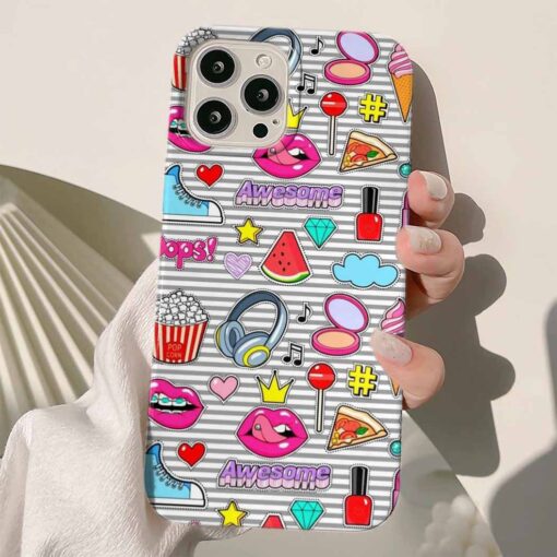 Awesome Sticker Tasarımlı Silikon Telefon Kılıfı